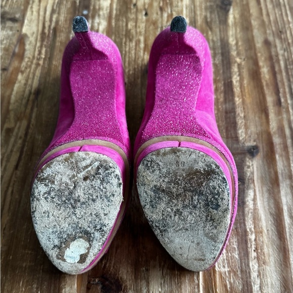 Brian Atwood FLORENCIA pink suede with glitter heels - Picture 9 of 12